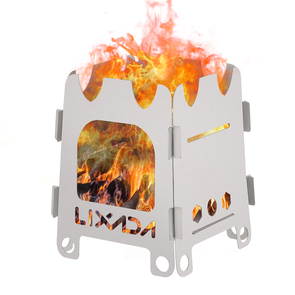 Camping Cooking Wood Stove - Lixada 티타늄 스테인리스 스틸 야외 캠핑