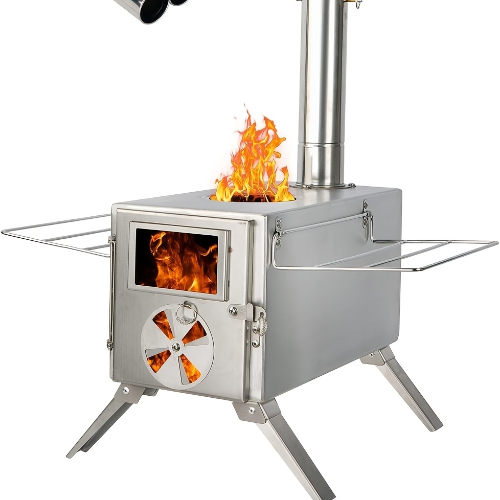 Camping Cooking Wood Stove - 캠핑용 스테인리스 스틸 나무 난로, 휴대용