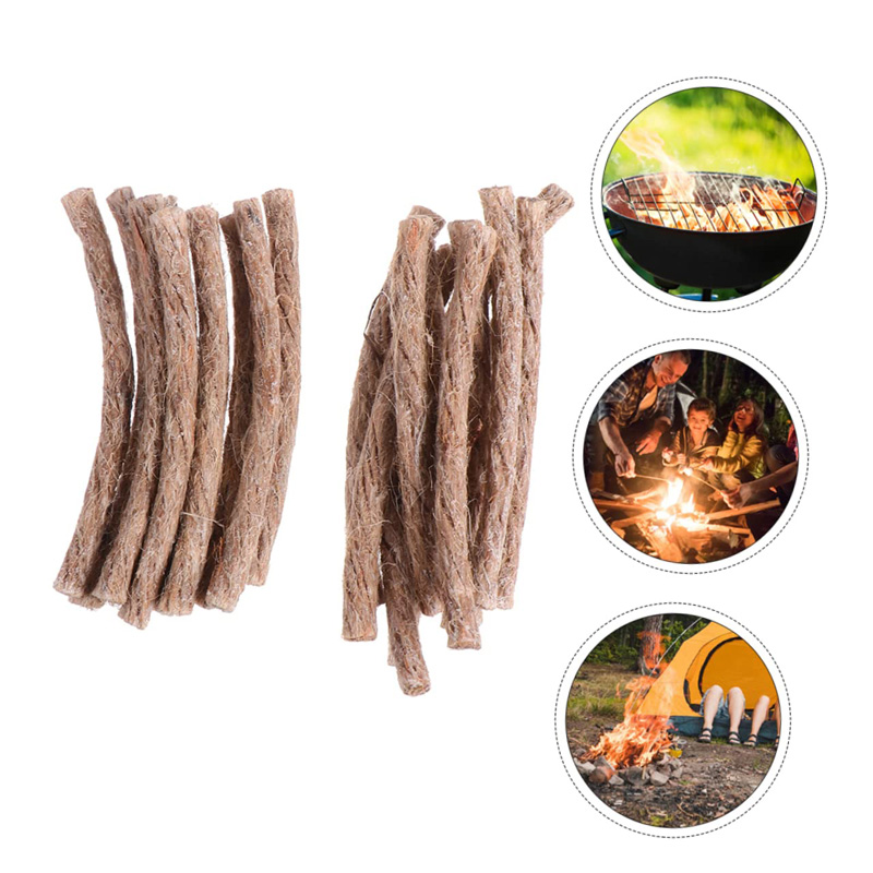 Camping Cooking Wood Stove - 12/24개 생존용 위크 헴프 코드 휴대용