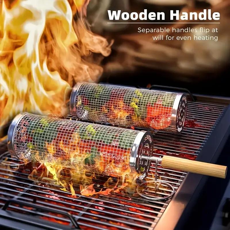 Camping Cooking Bbq - 식품 등급 스테인리스 스틸 원형 회전