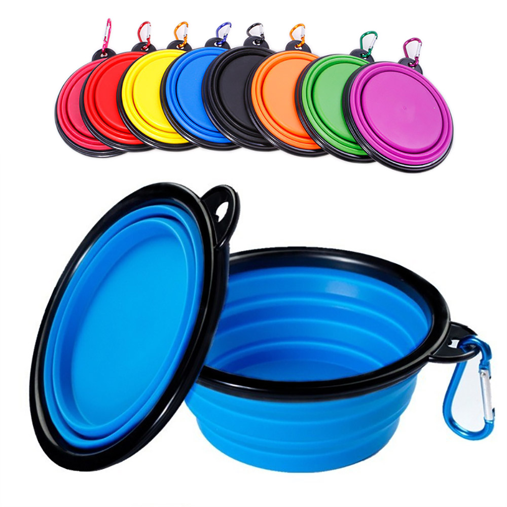 Camping Cooking Dishes - 접이식 애완견 실리콘 사료 물통 야외