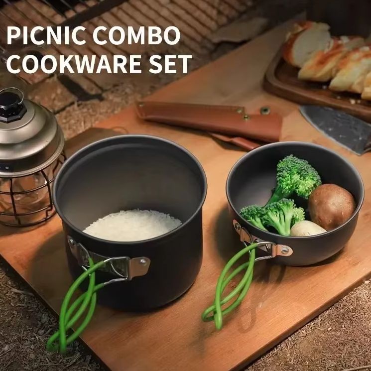 Camping Cooking Gear Set - 야외 하이킹 피크닉 조리기구 세트, 하드