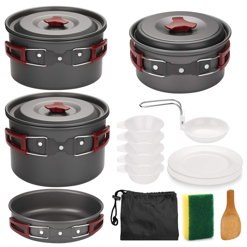 Camping Cooking Gear Set - 야외 캠핑 조리기구 키트, 논스틱 캠핑