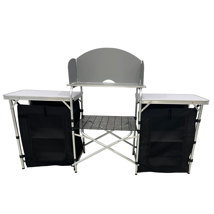 Camping Outdoor Cooking Table - 야외 캠핑용 알루미늄 휴대용 접이식 조리대