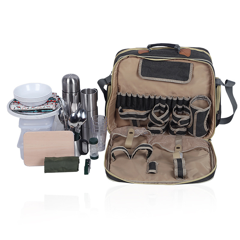 휴대용 고급 캠핑 피크닉 식기 세트, 보온 가방 포함  - Camping Cooking Dishes 리뷰 및 가격