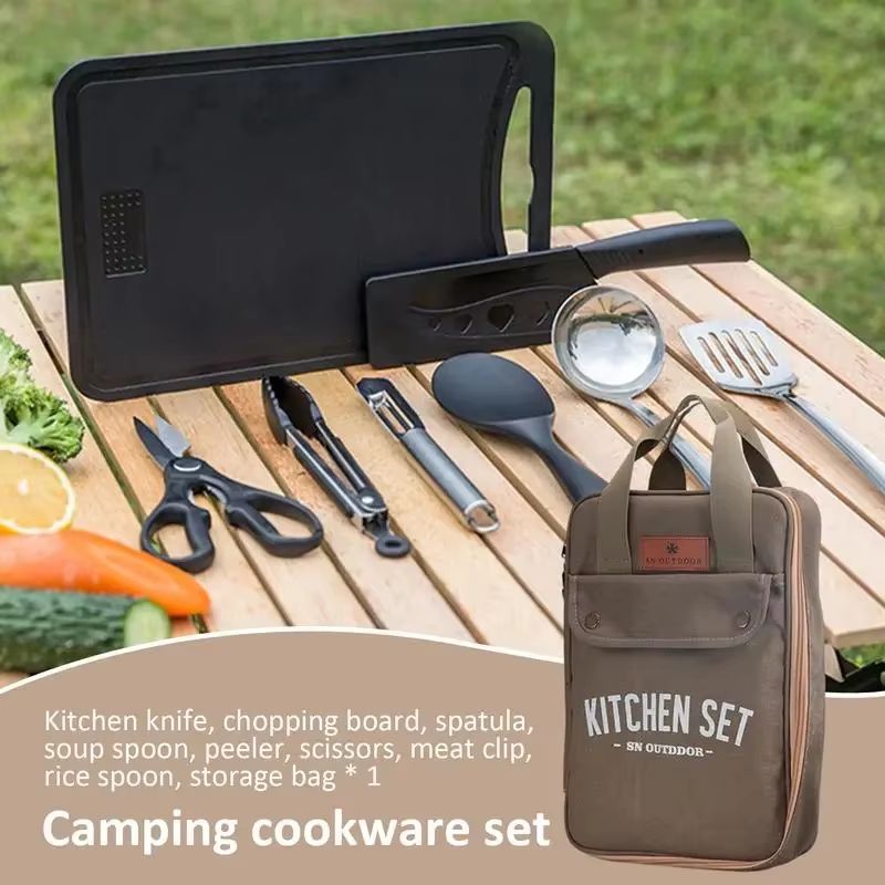 8pcs 캠핑 주방 조리기구 세트 휴대용 가방 야외 여 - Camping Cooking Gear Set 리뷰 및 가격