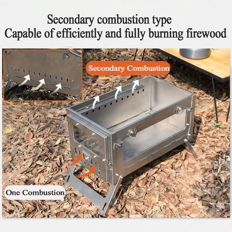 430 스테인레스 스틸 휴대용 텐트 스토브 접이식 측면 - Camping Cooking Wood Stove 리뷰 및 가격