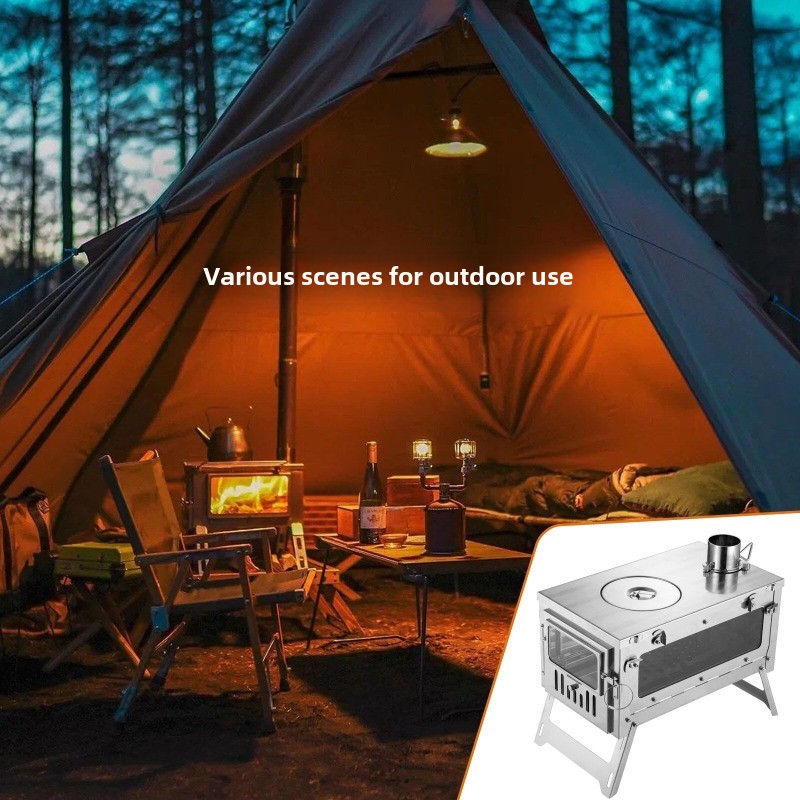 430 스테인레스 스틸 휴대용 텐트 스토브 접이식 측면 - Camping Cooking Wood Stove 리뷰 및 가격