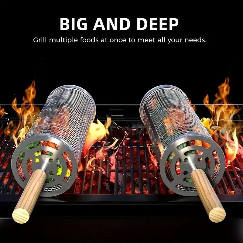 식품 등급 스테인리스 스틸 원형 회전 BBQ 그릴 바스 - Camping Cooking Bbq 리뷰 및 가격