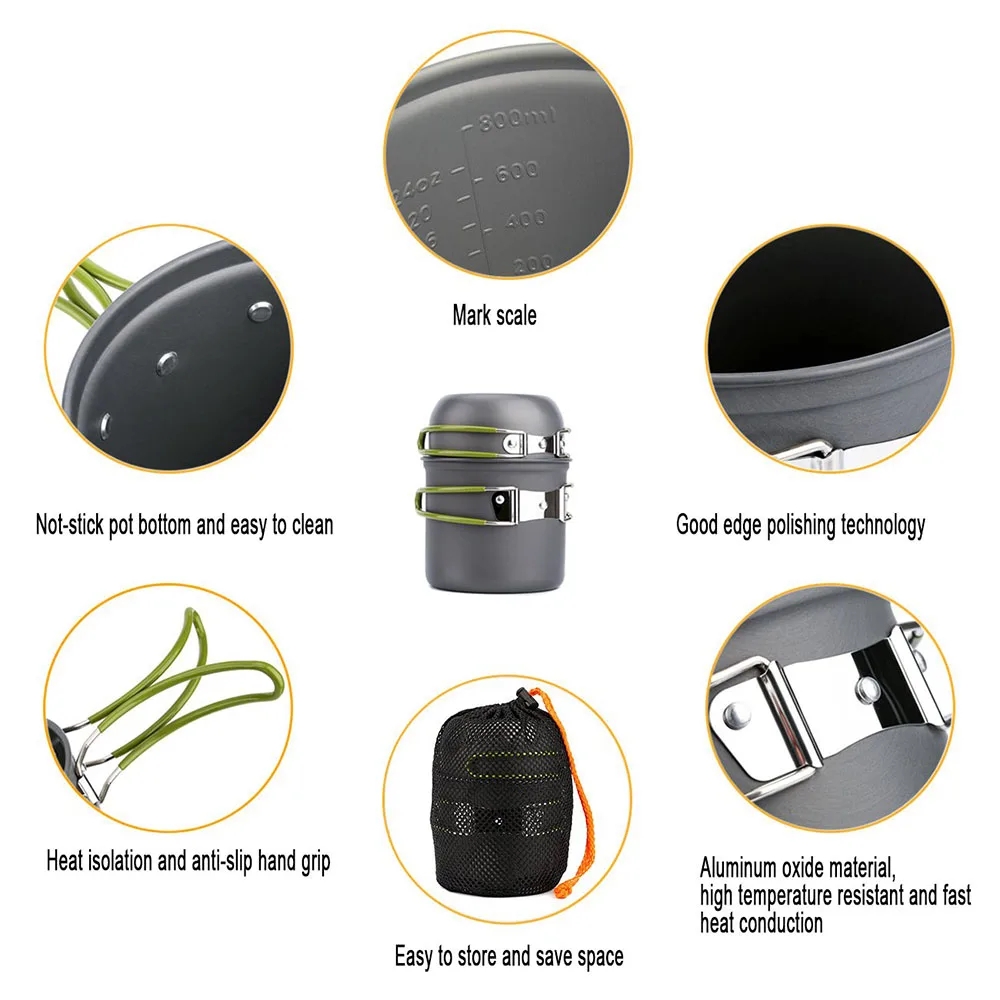 캠핑 조리기구 엉망 키트 초경량 캠핑 냄비 세트 하이킹 - Camping Cooking Gear Set 리뷰 및 가격