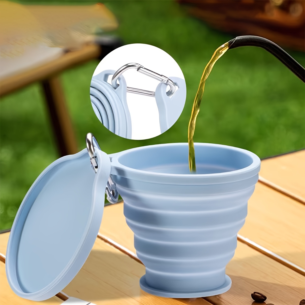 식품 등급 실리콘 접이식 컵, 캠핑, 여행, 스포츠,  - Camping Cooking Food 리뷰 및 가격