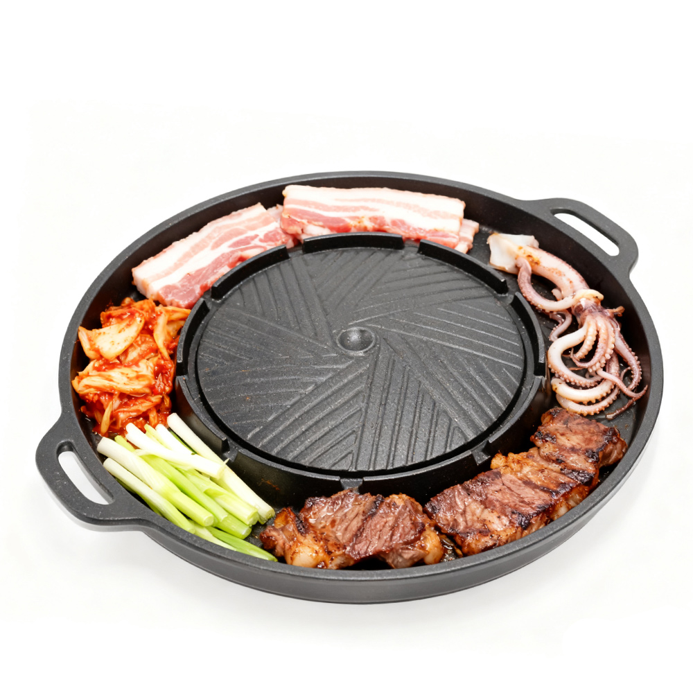코선 한국식 바베큐 그릴 팬 2 in 1 원형 바베큐  - Camping Cooking Bbq 리뷰 및 가격