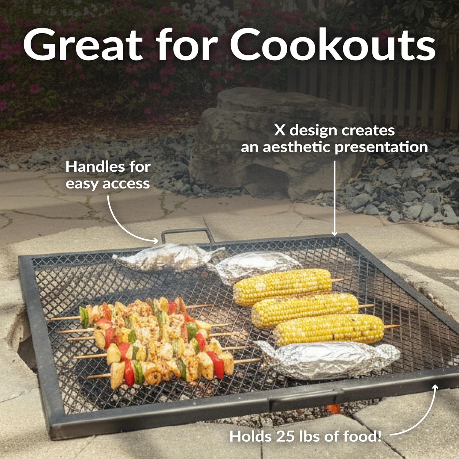 40인치 사각형 헤비듀티 스틸 화덕 그릴 그레이트(손잡 - Camping Cooking Bbq 리뷰 및 가격