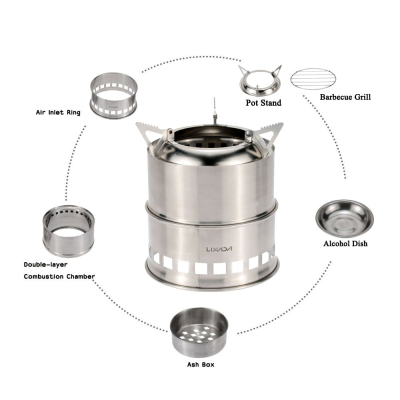 Lixada 스테인레스 스틸 목재 스토브, 캠핑 알코올 - Camping Cooking Wood Stove 리뷰 및 가격