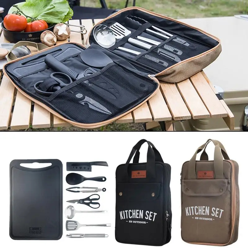8종 캠핑 주방용품 세트 휴대용 야외 여행용품 스테인리 - Camping Cooking Gear Set 리뷰 및 가격