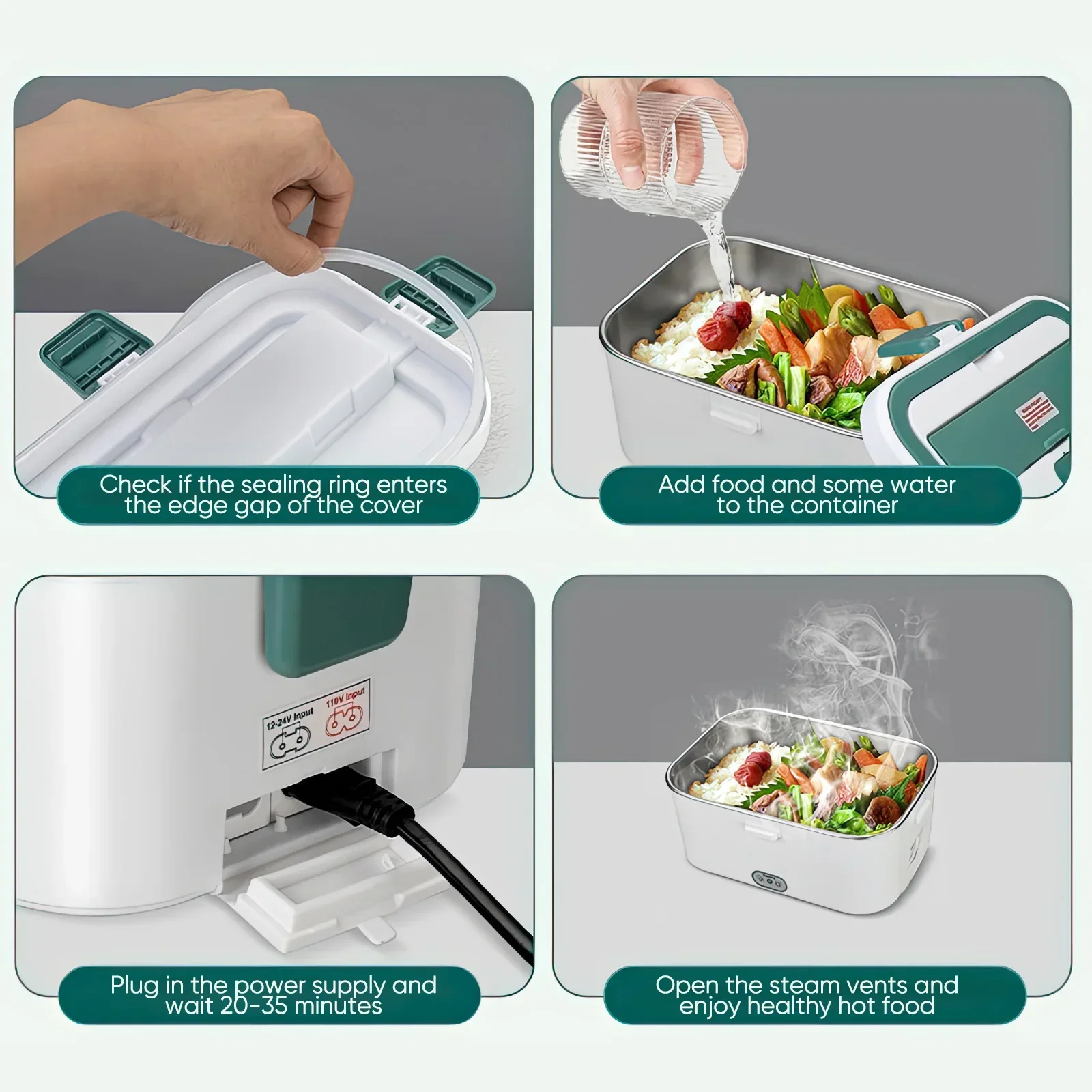 전기 도시락 상자 식품 워머 1.8L 80W 야외 캠핑 - Camping Cooking Food 리뷰 및 가격