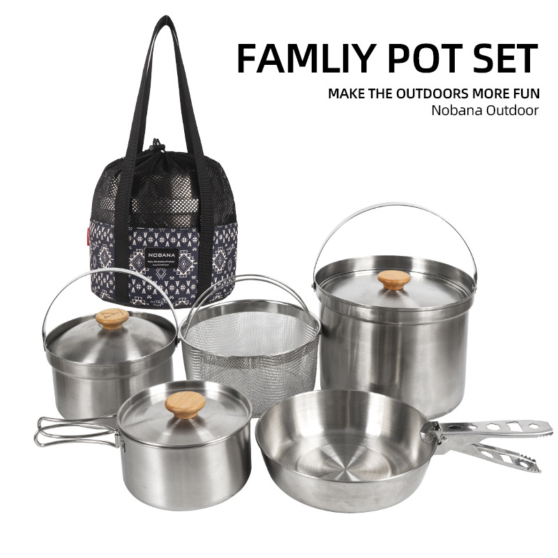 NOBANA 최신 야외 스테인레스 스틸 냄비 세트 캠핑 - Camping Cooking Gear Set 리뷰 및 가격