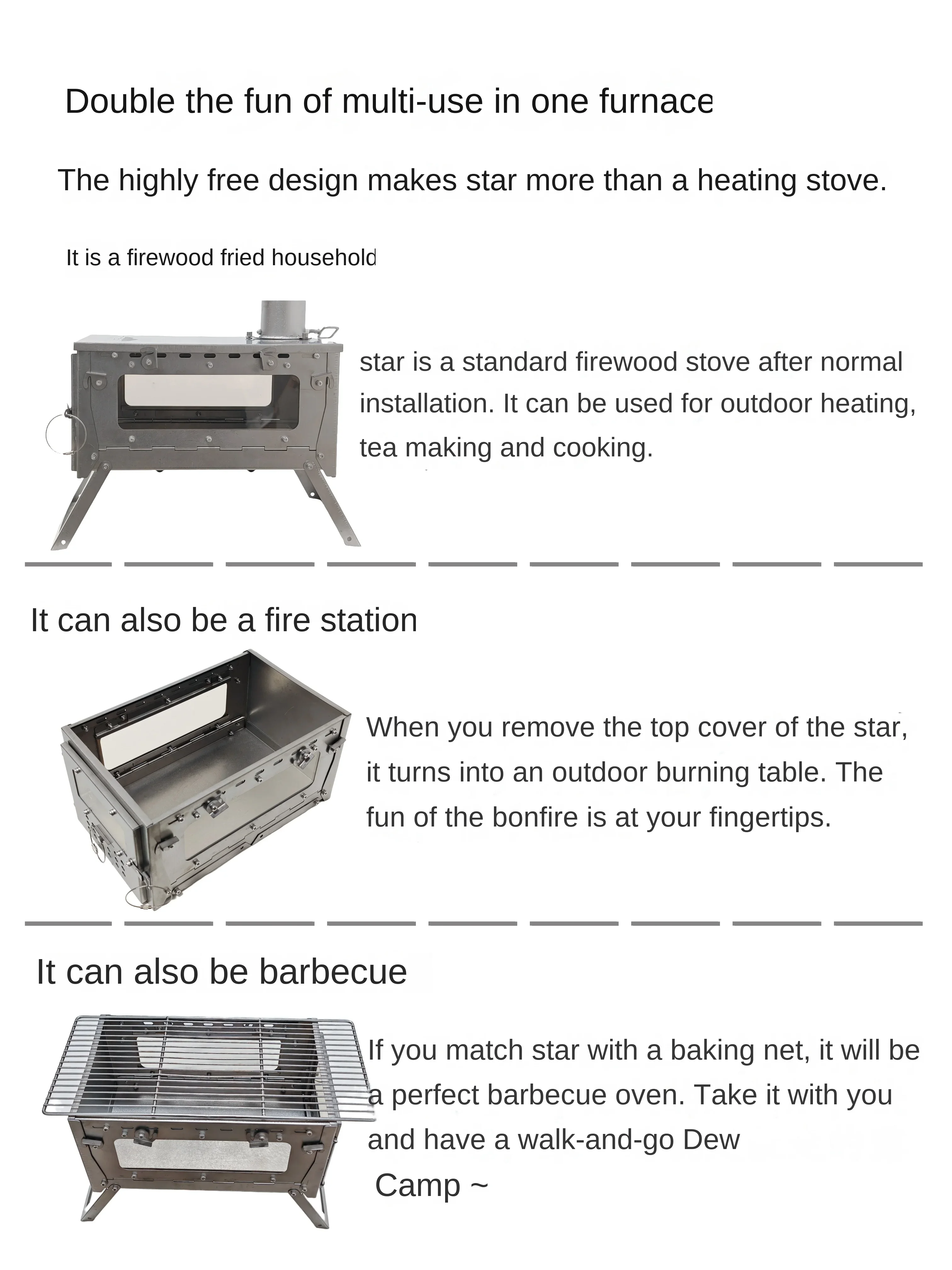 WT 스타 티타늄 합금 접이식 장작 난로, 하이킹 캠핑 - Camping Cooking Equipment Gas 리뷰 및 가격