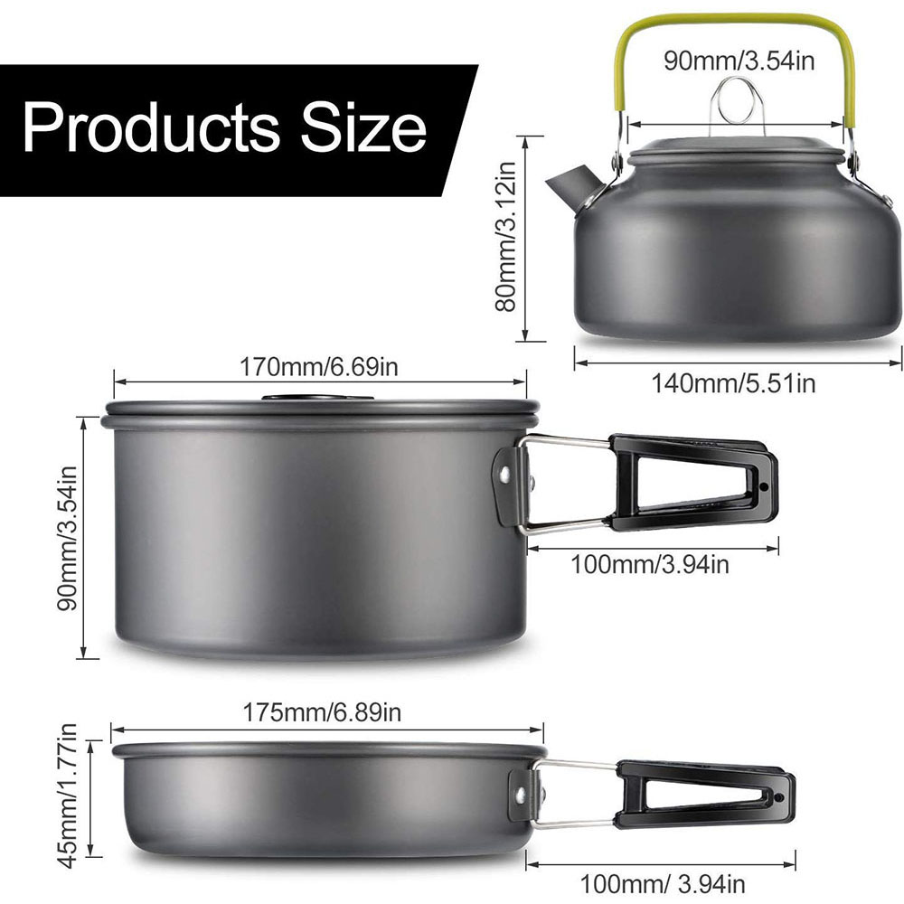 알루미늄 합금 소재로 제작된 야외 캠핑 조리기구 세트, - Camping Cooking Pan 리뷰 및 가격