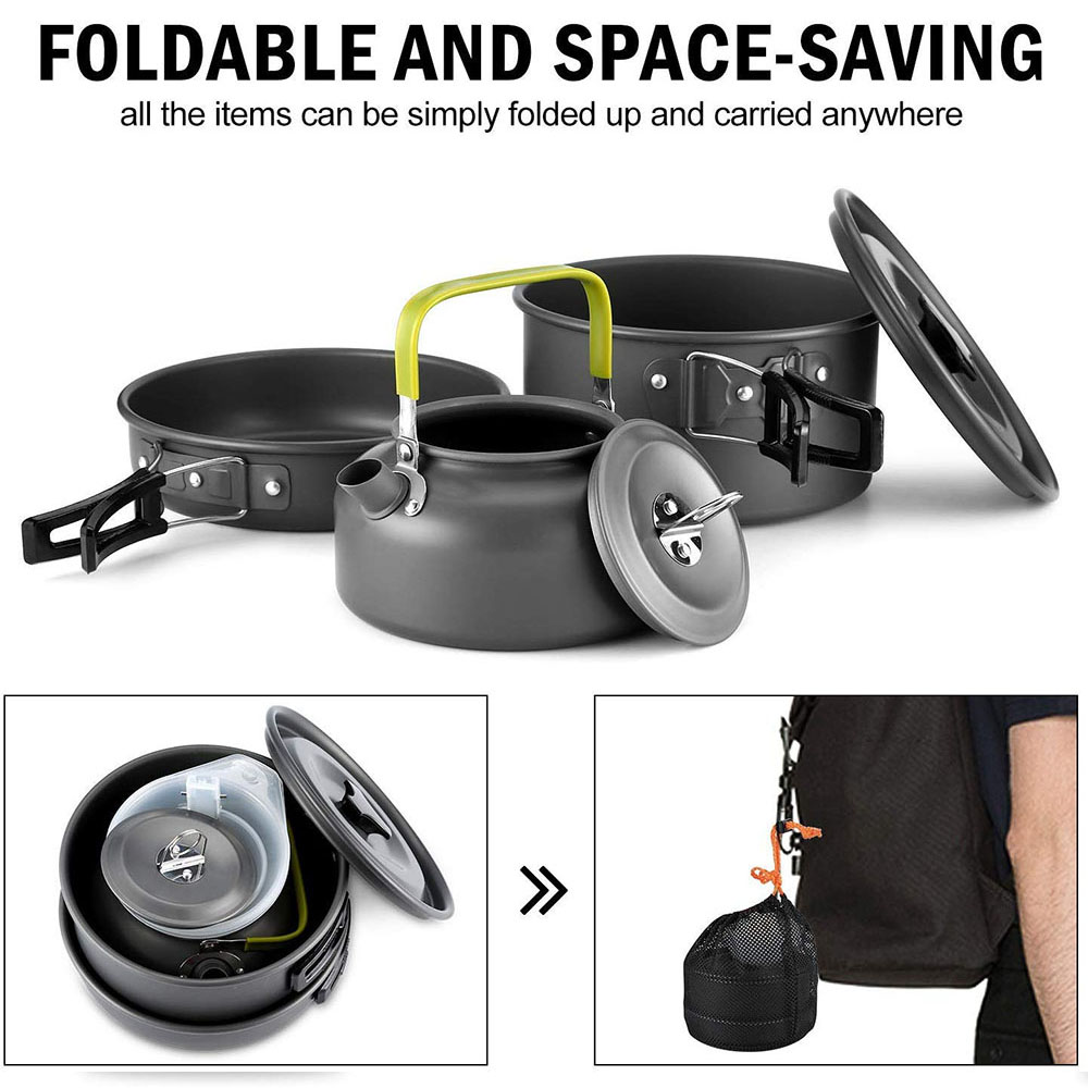 알루미늄 합금 소재로 제작된 야외 캠핑 조리기구 세트, - Camping Cooking Pan 리뷰 및 가격