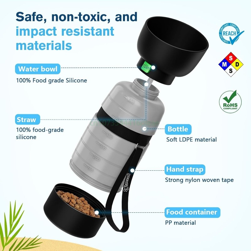 650ML 강아지 물병과 150ml 사료통, 강아지 여 - Camping Cooking Food 리뷰 및 가격